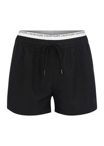 Calvin Klein Swimwear, Herren Badeshorts 'DOUBLE WAISTBAND', Schwarz