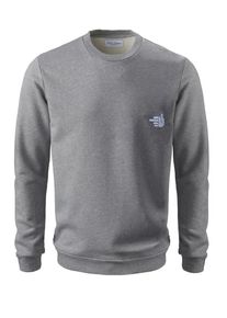 PHYNE, Herren Sweatshirt 'Be a Lover', Graumeliert / Wei&szlig;