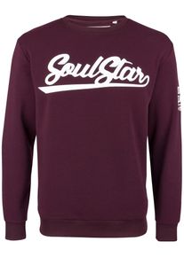 Soulstar, Herren Pullover, Burgunder / Wei&szlig;
