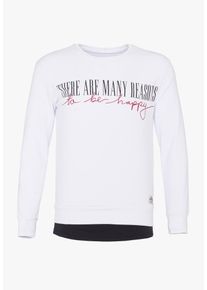 PLUS EIGHTEEN, Herren Sweatshirt, Rot / Schwarz / Wei&szlig;
