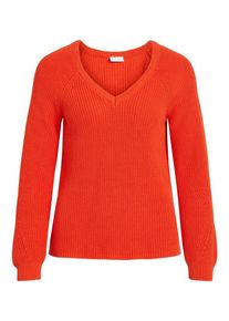 Vila, Damen Pullover, Orangerot