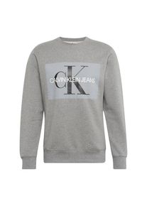 Calvin Klein Jeans, Herren Sweatshirt 'Core Monogram Logo Sweatshirt', Grau / Schwarz / Wei&szlig;