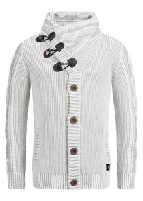 INDICODE JEANS, Herren Strickjacke 'Nicolai', Offwhite