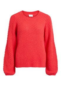 Vila, Damen Strickpullover, Orangerot