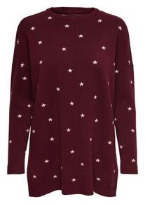 Only, Damen Pullover, Rostbraun / Wei&szlig;