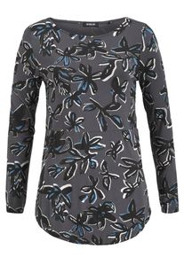 Khujo, Damen Longsleeve 'CREZIA', Grau / Schwarz