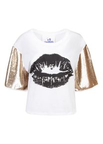 gwynedds, Damen Shirt 'Nina the Shirt', Gold / Wei&szlig;