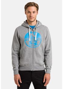 North Sails, Herren Sweatjacke 'HOODED FULL ZIP SWEATER', Grau