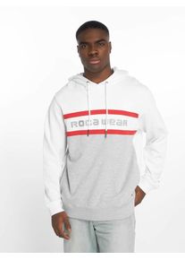 Rocawear, Herren Pullover 'Dam', Grau / Hellrot / Offwhite