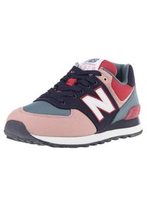 New Balance, Damen Sneaker 'WL574', Pastellblau / Dunkelblau / Altrosa / Rot / Wei&szlig;