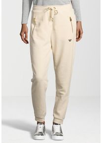 True Religion, Damen Sweathose 'ZIPPER', Beige