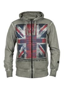 Trueprodigy, Herren Sweatjacke, Dunkelblau / Dunkelgrau / Rot