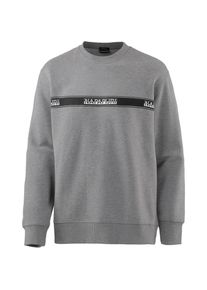 Napapijri, Herren Sweatshirt 'Buena', Grau / Schwarz / Wei&szlig;