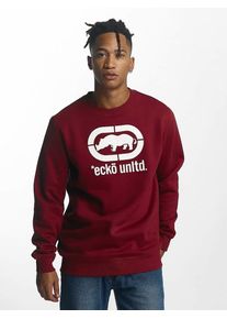 Ecko Unltd. Ecko Unlimited, Herren Sweatshirt 'Basic', Weinrot / Wei&szlig;