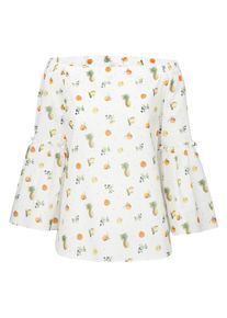 Seidensticker, Damen Carbluse 'Schwarze Rose', Hellgrün / Orange / Weiß