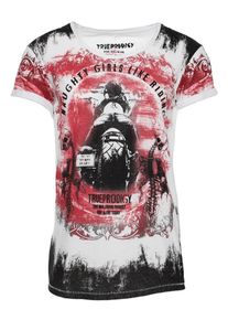 Trueprodigy, Herren T-Shirt 'Riding', Rot / Schwarz / Wei&szlig;
