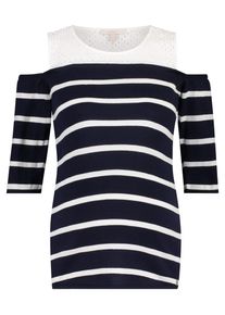 Esprit Maternity, Damen Pullover, Nachtblau / Wei&szlig;