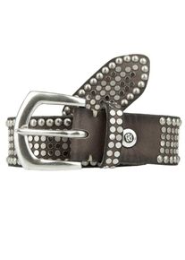 B.belt Handmade In Germany, Damen Leder-Nieteng&uuml;rtel, Taupe
