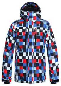 Quiksilver, Herren Jacke 'Mission Print', Nachtblau / Royalblau / Rauchgrau / Feuerrot / Wei&szlig;