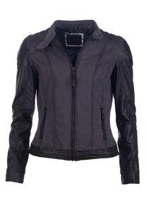 Mustang, Damen Lederjacke 'Feni', Nachtblau / Schwarz