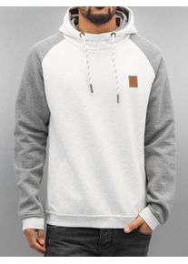 Just Rhyse, Herren Kapuzenpullover 'Macau', Graumeliert / Wei&szlig;