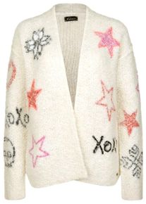 grace, Damen Strickjacke 'XOXO', Beige / Mischfarben