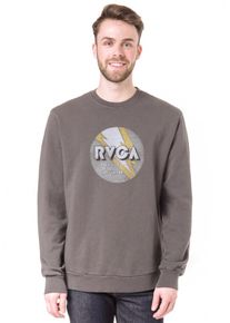 RVCA, Herren Sweatshirt 'Volt Crew', Dunkelgelb / Taupe / Naturwei&szlig;