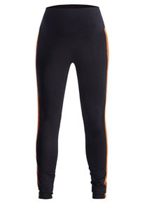 Queen mum, Damen Umstandsleggings, Orange / Schwarz