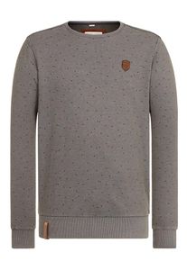 Naketano, Herren Sweatshirt 'Cevapcici G&uuml;nther', Grau / Schwarz
