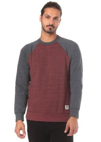 Element, Herren Sweatshirt 'Meridian Block Crew', Dunkelgrau / Rotmeliert