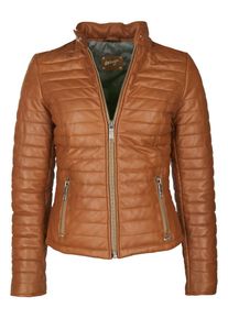 Maze, Damen Lederjacke mit Raffungen 'Sota', Cognac