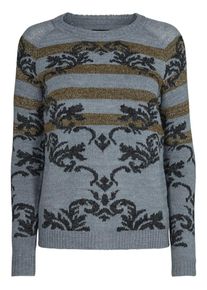 Desires, Damen Pullover 'Ragna', Goldgelb / Anthrazit / Dunkelgrau