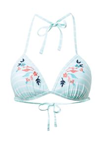 Tom Tailor Herren Gestreiftes Triangel-Bikini-Top, blau, Blumenmuster, Gr. 34
