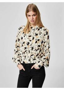 Selected Femme, Damen Hemd, Beige / Apricot / Schwarz
