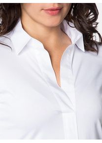 Eterna, Damen Langarm Bluse, Weiß
