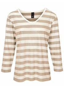 Heine, Damen Ringelshirt mit Glanz-Effekt, Gold / Weiß