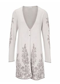 Heine, Damen Longstrickjacke Baumwolle mit Viskose, Grau