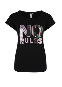 Q/S Designed By, Damen Jerseyshirt mit Artwork, Schwarz