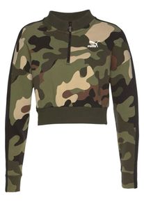 Puma, Damen Sweatshirt 'WILD PACK T7 CROPPED CREW', Beige / Braun / Khaki