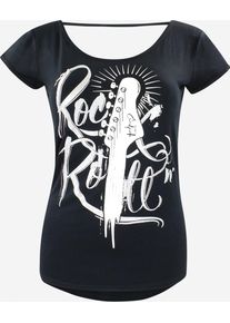 Trueprodigy, Damen T-Shirt 'Bree', Schwarz / Wei&szlig;