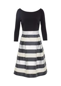 Swing, Damen Cocktail Kleid, Schwarz / Silber