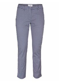 Heine, Damen Druckhose mit Paspeln, Blau / Altrosa