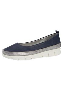Heine, Damen Slipper, Taubenblau / Silber