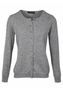 Heine, Damen Kaschmir Cardigan, Graumeliert