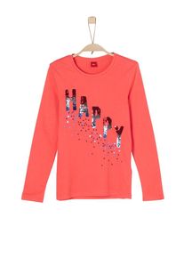 s.Oliver Junior, Mädchen Longsleeve mit Wendepailletten, Hellrot