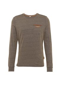 Naketano, Herren Langarmshirt 'Suppenkasper Langen', Braunmeliert / Greige