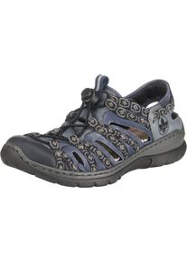 Rieker, Damen Slipper, Navy / Taubenblau