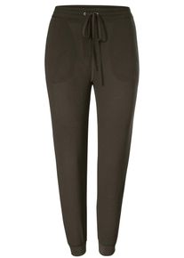 Heine, Damen Jogginghose, Oliv / Naturweiß
