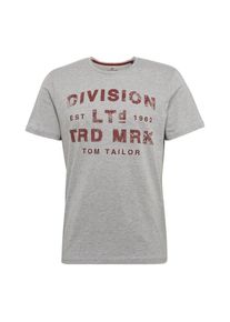 Tom Tailor, Herren T-Shirt, Graumeliert / Blutrot