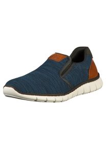 Rieker, Herren Slipper, Dunkelblau / Braun